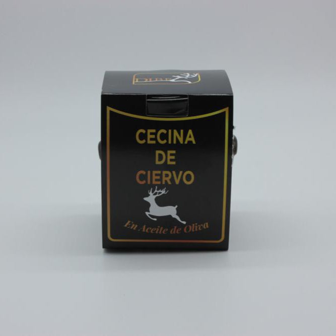 Jar of deer cured meat in olive oil