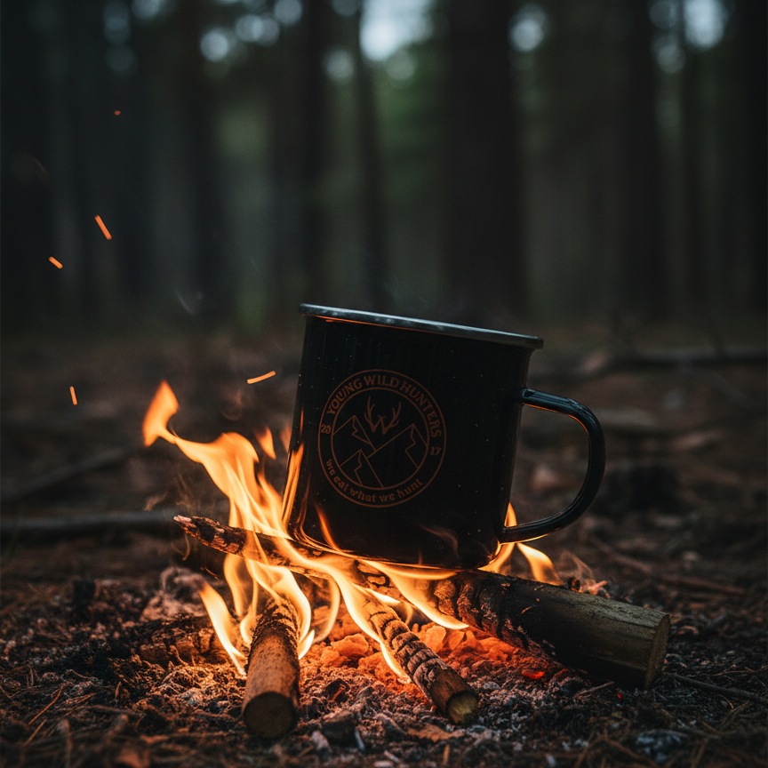 Young Wild Hunters Camping Mug