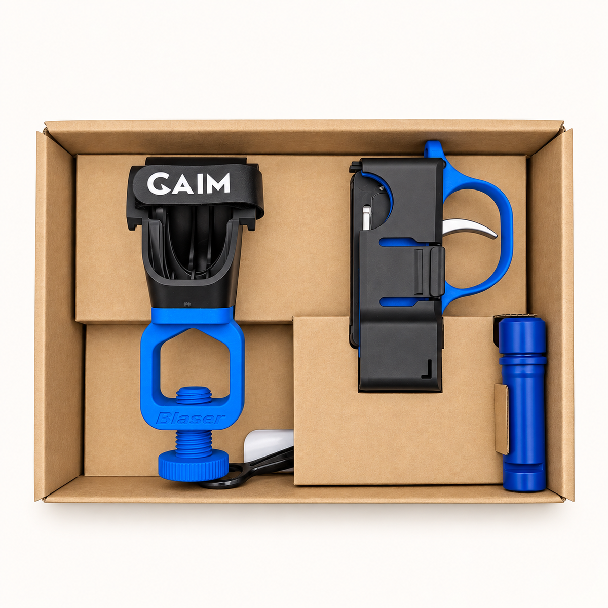 Caja GAIM x Blaser - contenido del kit