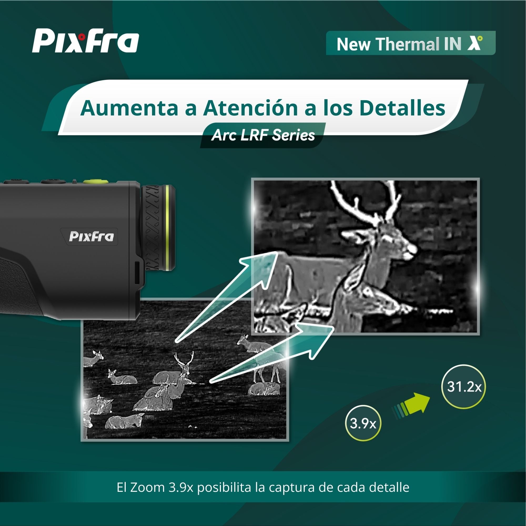 PIXFRA Arc LRF · Monocular Térmico con Telémetro