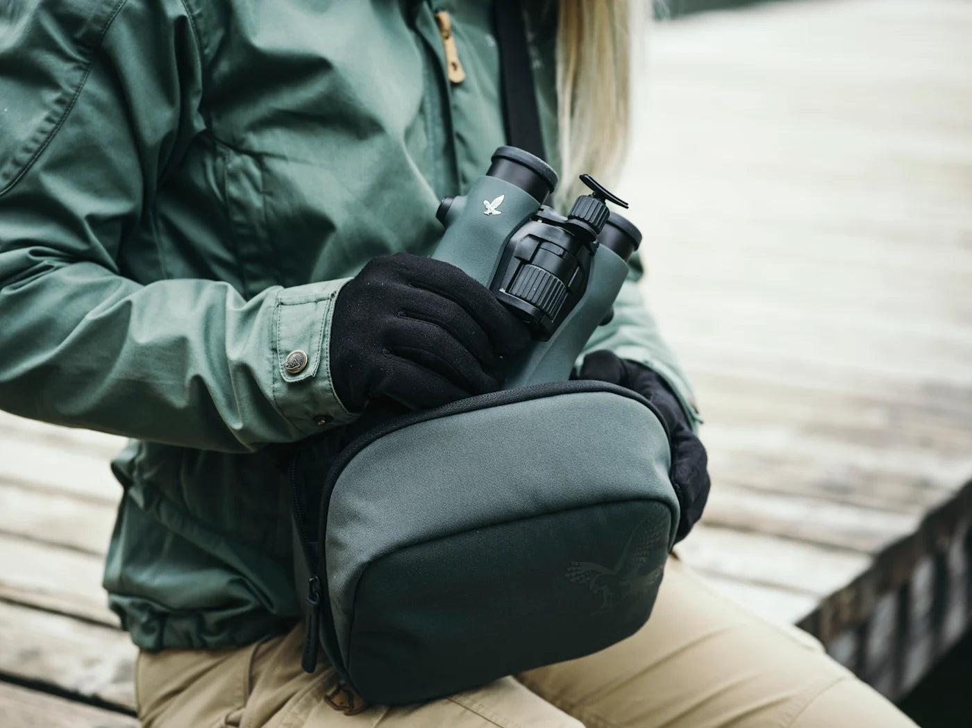 Swarovski Optik merino wool gloves