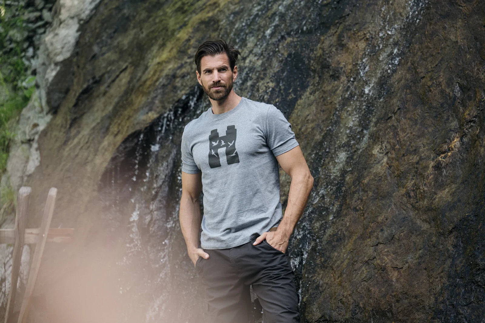 Men's T-shirt with Swarovski Optik birds 